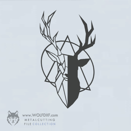 Geometric Metal Deer Head Wall Art